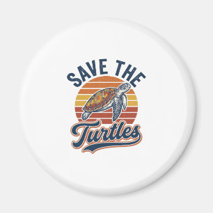 Rettet die Schildkröten Vintage Meeresschildkröte Magnet