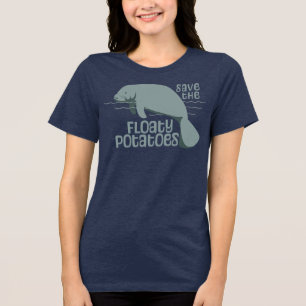 Rettet die schwimmenden Kartoffeln Manatee Tri-Blend Shirt