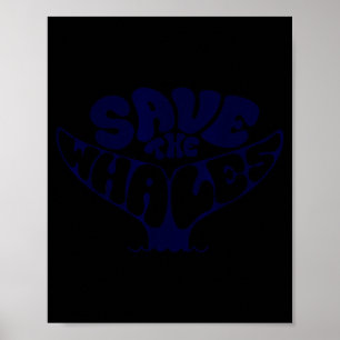Rettet die Wale vintage retro Umweltschützer Poster