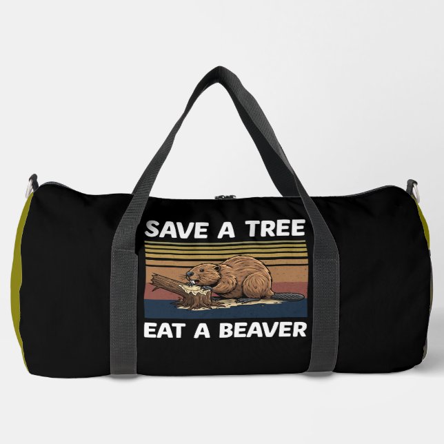 Rettet einen Baum, esst einen Biber Duffle Bag (Vorderseite)
