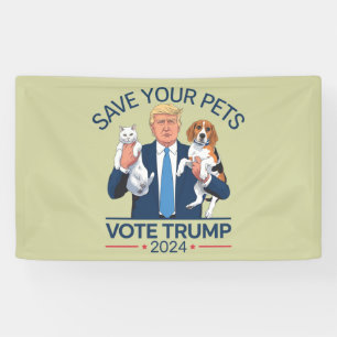 Rettet eure Haustiere, stimmt für Trump, US-Wahl Z Banner