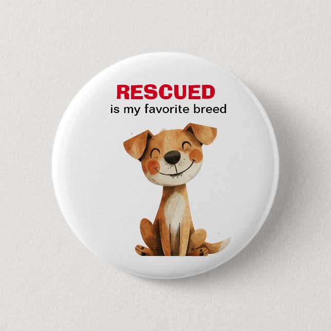 Rettet ist mein Lieblingshunddesign Button (Vorderseite)
