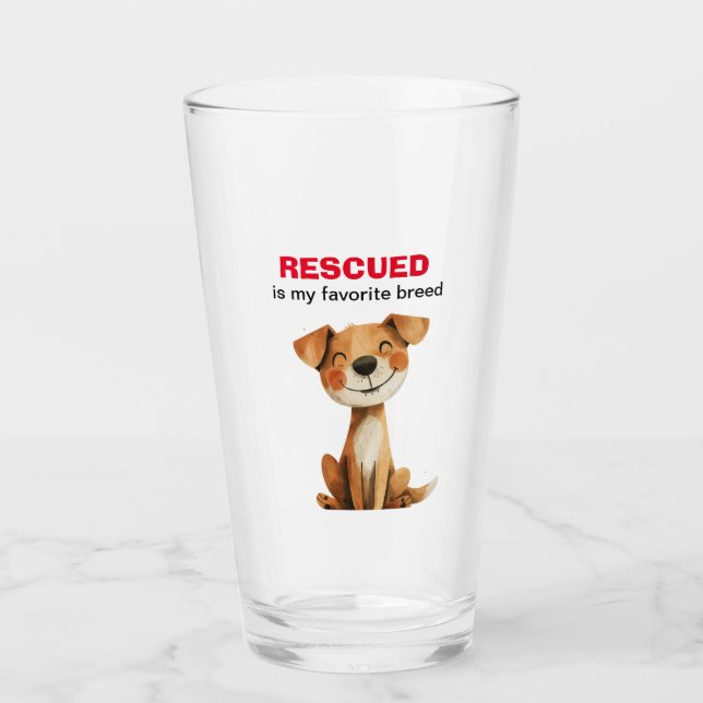 Rettet ist mein Lieblingshunddesign Glas (Vorderseite)