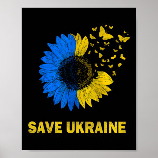 Rettet Ukraine Sonnenblumen Schmetterlinge Ich ste Poster