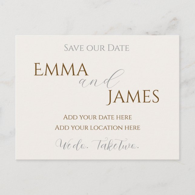 Rettet unser Date Postkarte minimalistisch & elega (Vorderseite)