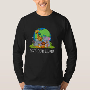 Rettet unsere Heimat Wildtiere Artenschutz Erde  T-Shirt