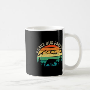 Rettet unsere Nationalparks Retro Wandern  Kaffeetasse