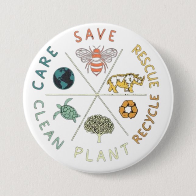 🌎💚 Rettet unseren Planeten 🌿 Button (Vorderseite)