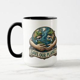 Rettet unseren Planeten Weinende Erde Ökologisches Tasse