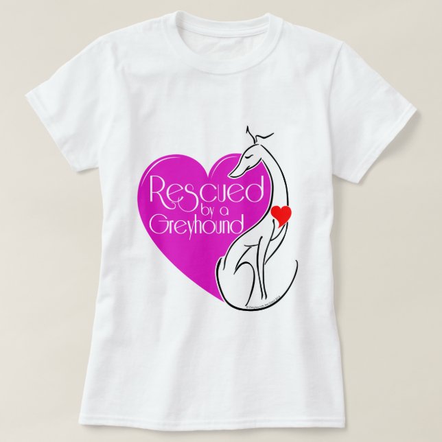 Rettet von einem Grauhund Illustriert T-Shirt (Design vorne)
