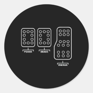 Rettetest eines normalen Pedalverschiebungsdiagram Runder Aufkleber