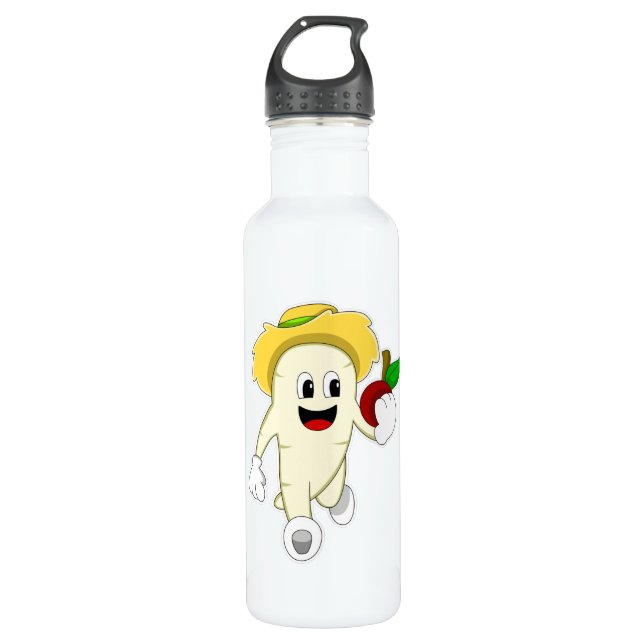 Rettich als Bauer mit Obst Edelstahlflasche (Vorderseite)