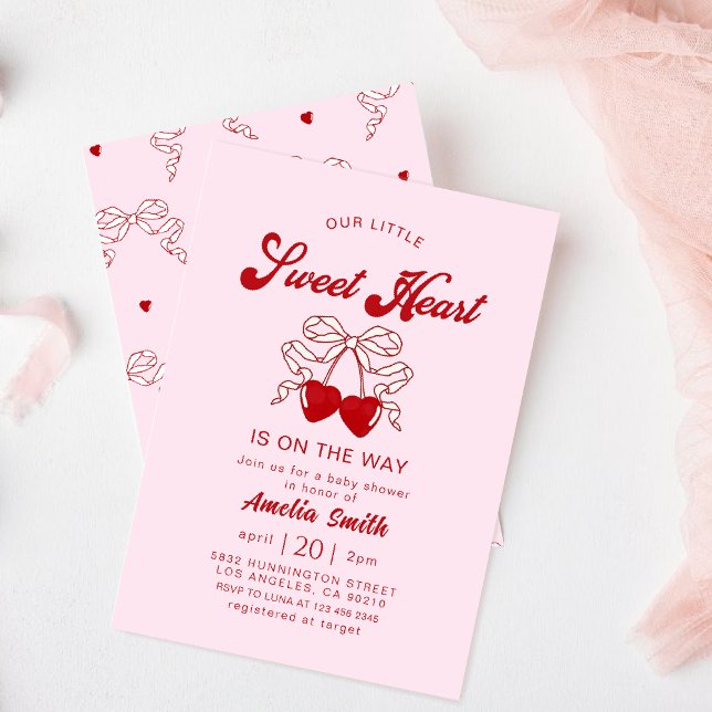 Rettro Little Sweetheart Valentinstag Babydusche Einladung (Von Creator hochgeladen)