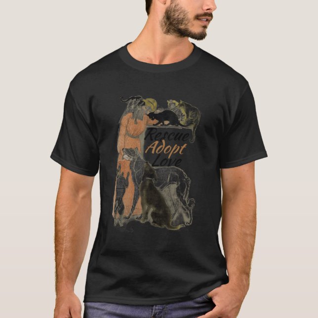 Rettung Adoptierend Liebe Hund oder Katzenüberlauf T-Shirt (Vorderseite)