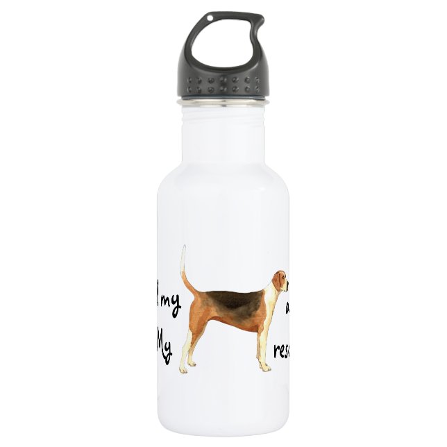 Rettung American Foxhound Edelstahlflasche (Vorderseite)