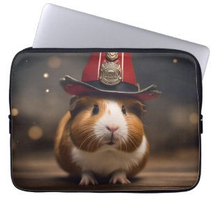 Rettung Bereit: Meerschweinchen mit Feuerwehrmannm Laptopschutzhülle