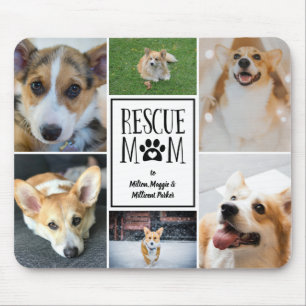 Rettung der Mama Schwarz-Paw-Print-Collage Mousepad