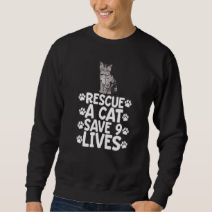 Rettung einer Katze Rettend 9 Lebendige Frauen Hau Sweatshirt