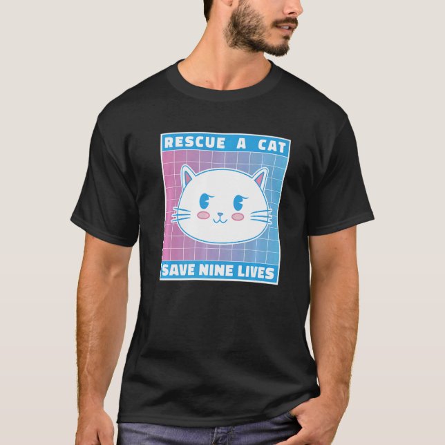 Rettung einer Katze Rettend neun lebende Katzen Be T-Shirt (Vorderseite)