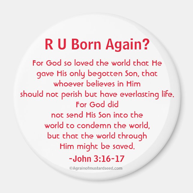 Rettung John 3:16 Magnet (Vorne)