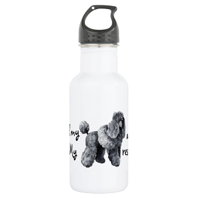 Rettung-Miniatur-Poodle Edelstahlflasche (Vorderseite)