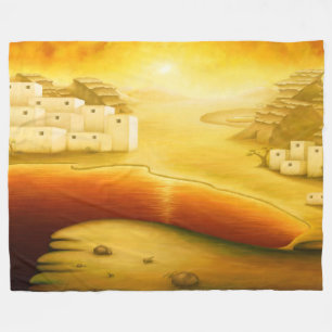 "Rettung" - Naher Osten, Orient Sonnenuntergangsma Fleecedecke