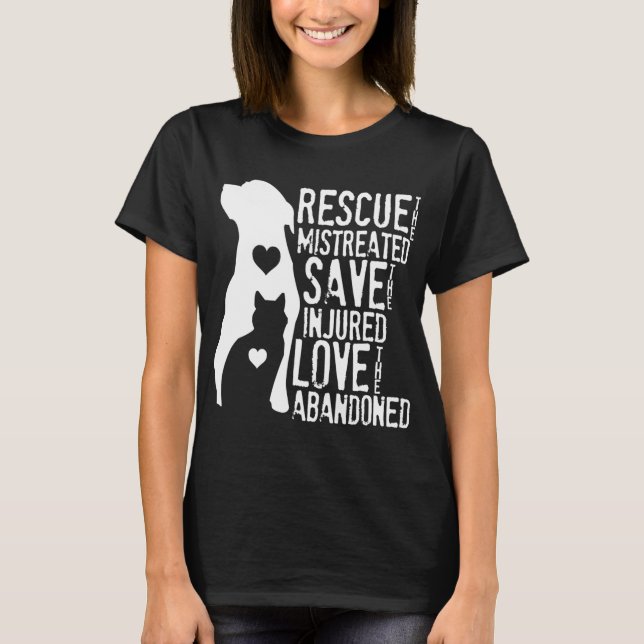 Rettung Rettend Liebe Tierrettung Hund Lover Katze T-Shirt (Vorderseite)