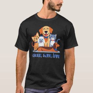 Rettung rettet Liebe Herzergreifende Tierrettung T-Shirt