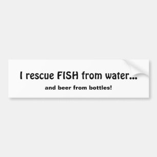 Rettung von Fischen aus Wasserbier aus Flaschen Sp Autoaufkleber