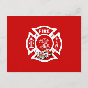 Rettung von Red Fire Truck Postkarte