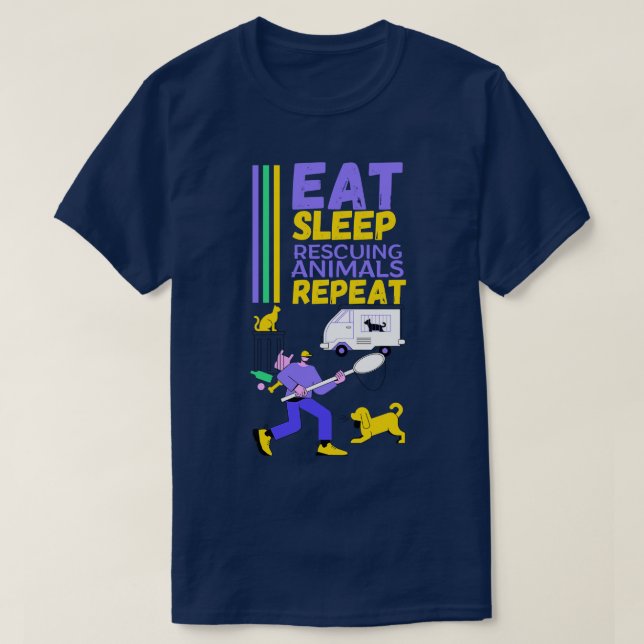 Rettung von Tieren Tierarbeit bei der Kontrolle vo T-Shirt (Design vorne)