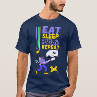 Rettung von Tieren Tierarbeit bei der Kontrolle vo T-Shirt