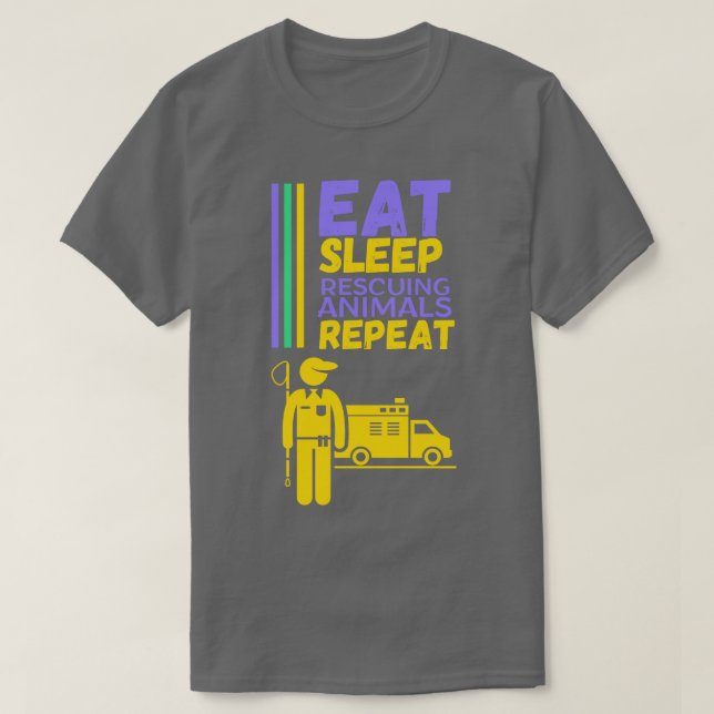 Rettung von Tieren Tierarbeit bei der Kontrolle vo T-Shirt (Design vorne)