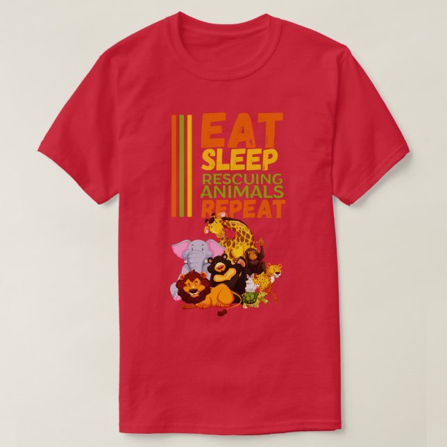 Rettung von Tieren Tierarbeit bei der Kontrolle vo T-Shirt (Design vorne)