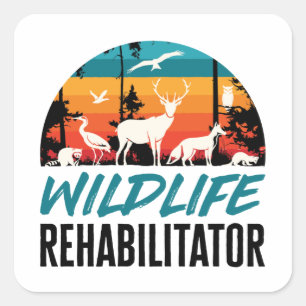 Rettung von Wildtieren Quadratischer Aufkleber