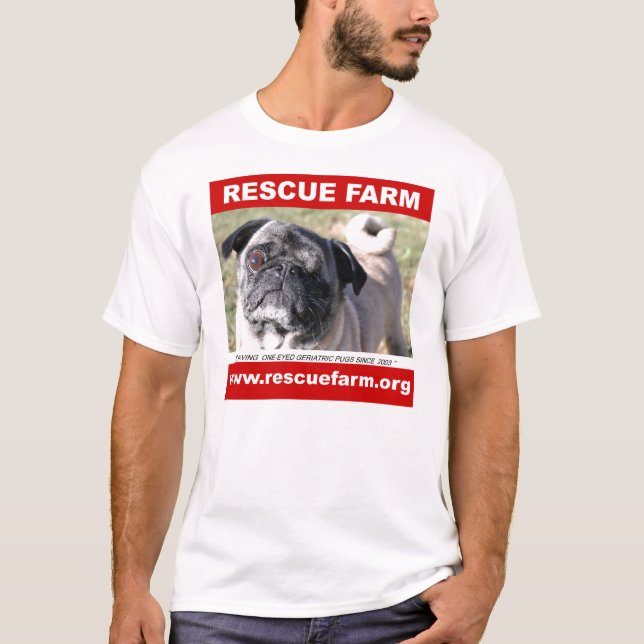 Rettungs-Bauernhof-Mops-Shirt T-Shirt (Vorderseite)