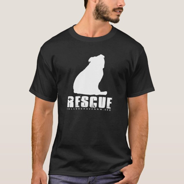 RETTUNGS-BULLDOGGE (durch Bulldoggen-Hafen T-Shirt (Vorderseite)