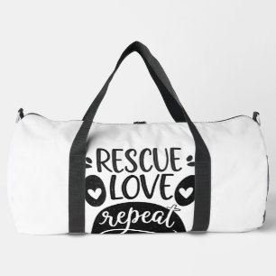 Rettungs-Liebe-Wiederholung-Hundepfoten-T-Shirt Duffle Bag