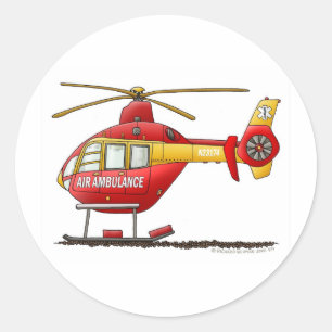 Rettungs-medizinischer Hubschrauber-Krankenwagen Runder Aufkleber