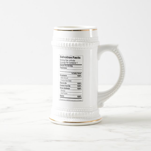 Rettungs-Tatsachen Stein Bierglas (Rechts)