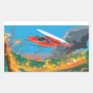 Rettungshubschrauber Rechteckiger Aufkleber