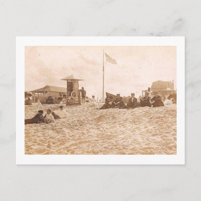 Rettungsschwimmer, Harvey Cedars, New Jersey Vinta Postkarte (Vorderseite)