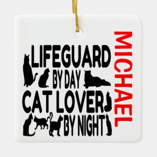 Rettungsschwimmer Lieben Katzen CUSTOM Keramikornament