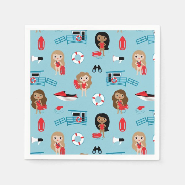 Rettungsschwimmer Napkins Serviette (Vorderseite)