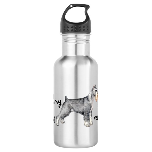 Rettungsstandard Schnauzer Edelstahlflasche (Vorderseite)