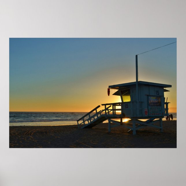 Rettungsstation am Strand von Santa Monica Califor Poster (Vorne)