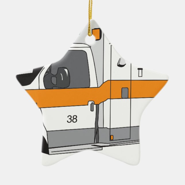 Rettungswagen Keramik Ornament (Vorne)