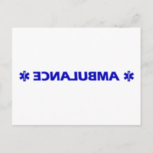 Rettungswagen (rückwärts) postkarte