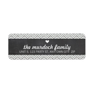 RETURN ADDRESS ETIKETT Zickzack Muster Streifen gr
