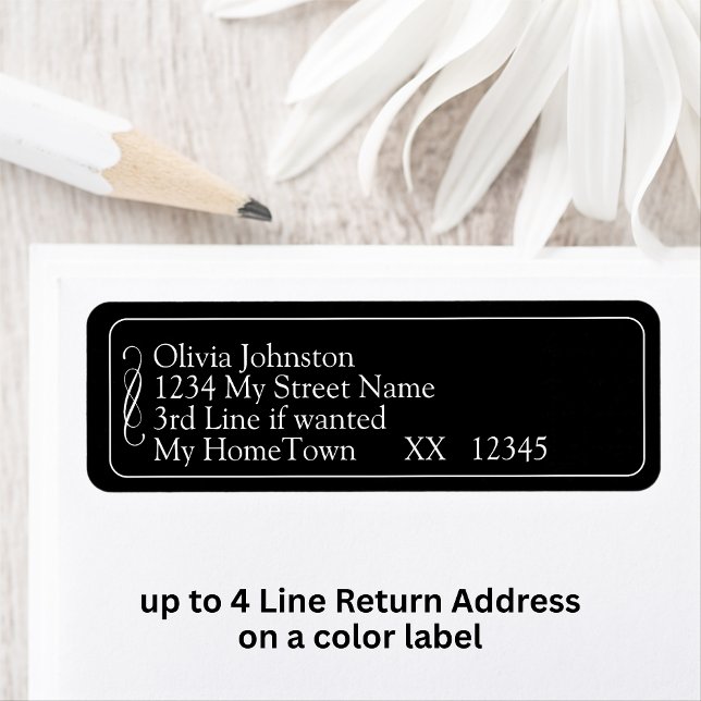 Return Address Labels, Black White Infinity Scroll (Von Creator hochgeladen)